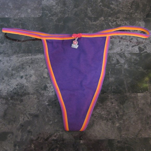 NWOT No Boundaries purple orange I Love Surf thong 4 - Picture 2 of 5